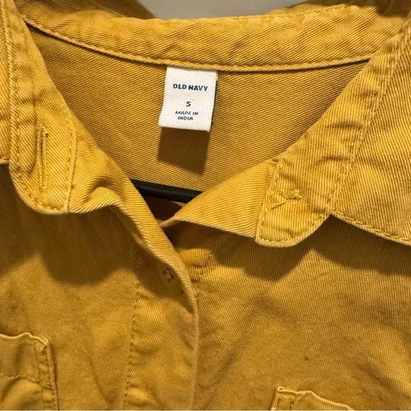 Old Navy Short-Sleeve Button Romper in Mustard - Picture 4 of 6